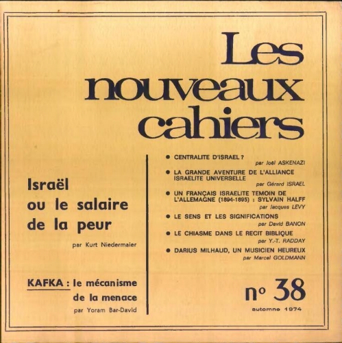 Les Nouveaux Cahiers N°038 (Automne 1974)